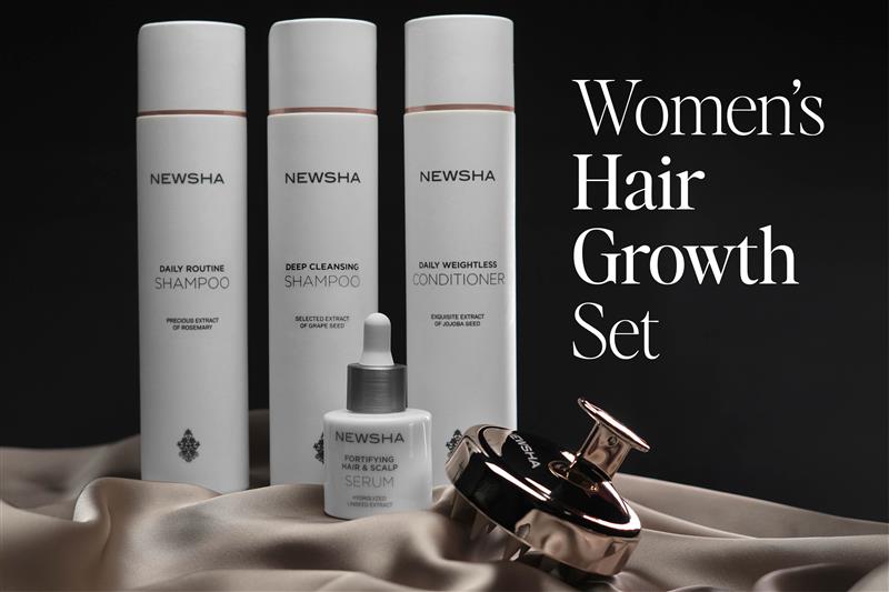 Das Geheimnis ausbalancierter Kopfhaut– NEWSHA Women’s Hair Growth Set 